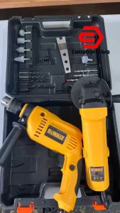 DeWALT ALL NEW Powerful 2 in 1 Angle Grinder and Drill Set with Hard Case Disc and Drill Bits