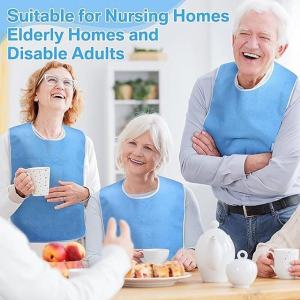 Multi-Purpose Elderly Bib Removable Feeding Nursing Washable Stain Resistant Dining Apron Protection
