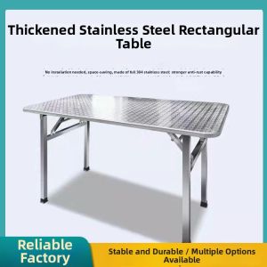 MAIYUQI | Foldable Portable Stainless Steel Rectangular Table