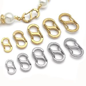 2-5pcs Stainless Steel Chic Letter S Buckle Gold Plated Lobster Clasps Hooks Connectors Necklace for DIY Jewelry Making Supplies
