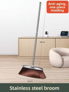 CHUSHE | Stainless Steel Thickened Broom and Dustpan Set for Indoor/Outdoor Use