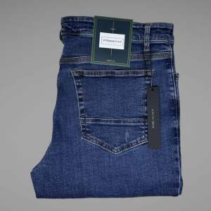 Celana Jeans Sobek Pria Bahan Stretch Denim Blue Orange - Regular