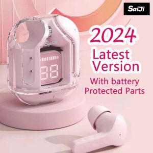 ♥ SFREE Shipping ♥ Saiji Air31 brand new Bluetooth transparent noise reduction in ear earphones digital display wireless headphone Very light and comfortable