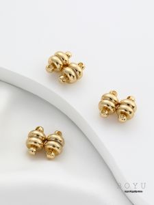BOYU | Color Preserving Strong Magnetic 14K Plated Gold Flat Hamburger Clasp