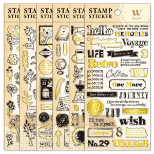 Japan Mind Wave Stamp Seal Series Stickers Transparent Gold Wave Bronzing Stationery Coffee Flowers and Plants Text Ins Style Retro Stickers Hand Ledger Album Schedule Decoration Collage Japan Import