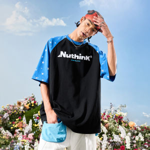 Cool Feeling Color-blocked Letter Short Sleeve T-shirt