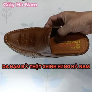 Dép Bít Mũi Nam HA NAM Da Bò Thật Cao Cấp GSB20124