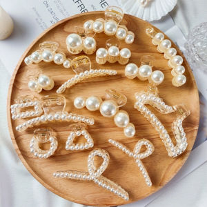 Fashion Pearl Hair Claw Clip for Woman Plastic Hair Clip Beaded Pearls Hair Pin Hair Accessories