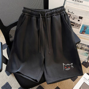 กางเกงขาสั้นทรงตรงหลวมๆ สำหรับผู้ชายในช่วงฤดูร้อน ทรงเอฟเฟกต์ดีไซน์สัตว์มีชีวิต สไตล์ฮิปฮอป เทรนด์ใหม่ กางเกงขายาวห้าส่วน