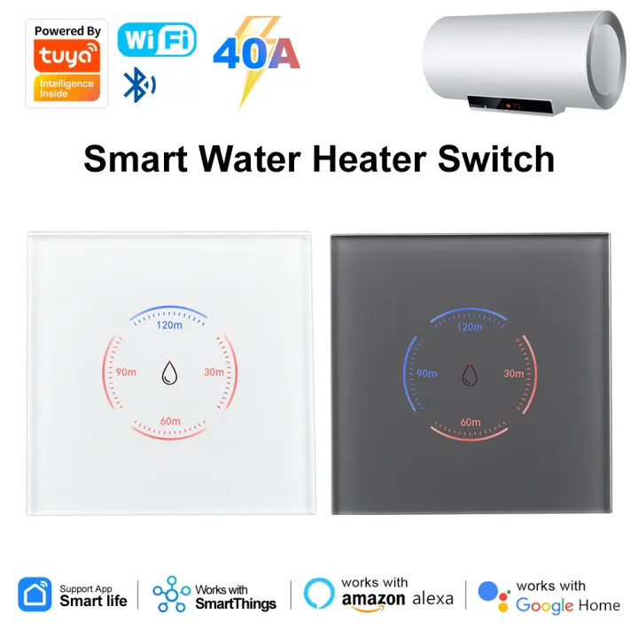 Others | 40A Smart Life WiFi Boiler Switch 8000W Water Heater Touch Wall Air Conditioner Switch EU Standard Smart Life Alexa Google Home
