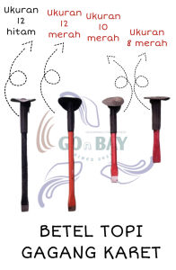 Pahat Betel Topi Besi Baja Gagang Karet Ukuran 8 10 dan 12 Inci