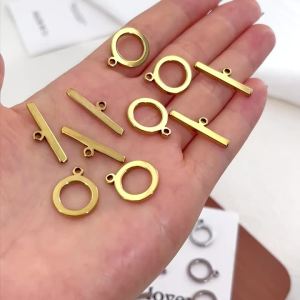 5 Bộ Khóa Cài Bằng Thép Không Gỉ Dạng Dẹt OT Để Làm Đồ Trang Sức Tự Làm - Dụng Cụ Làm Vòng Cổ & Vòng Tay Khóa Cài & Móc Kim Loại
