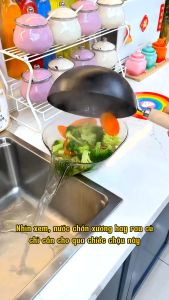 Rổ Nhựa PET Rửa Rau Củ Quả Đa Năng Thiết Kế Thoát Nước Tiện Lợi Trong Suốt Lọc Thức Ăn Sang Trọng-HAUSE
