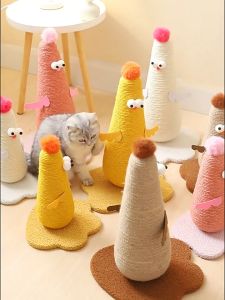 Sisal Rope Chicken Chicky Shape Cat Scratching Post Pole Scratcher Toy