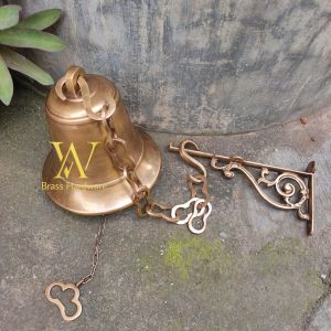 Bel Pintu Rumah Lonceng Kuningan Rantai Antik 16 x 16 cm 1 pcs