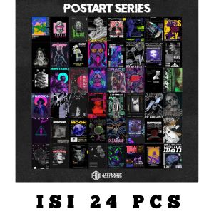 Poster Dinding Aesthetic Postart series | Poster Aesthetic | Poster Murah | Poster Retro Band Vintage | Isi 24 | 48 Pcs ukuran A6 | A5