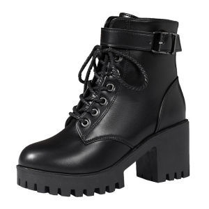 British Style High Heel Martin Boots Womens Short Tube Sweet Style PU Leather Spring Summer Fashion Sharp Pointed Toe Boots