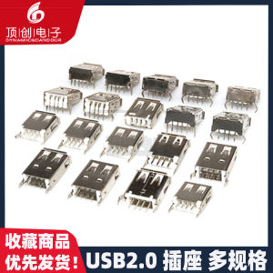 USB 2.0 Ổ Cắm Đầu Cắm USB 180 Độ 90 Độ Khe Cắm Màu Vàng Toàn Bộ Đồng Chịu Nhiệt Độ Cao Đầu Cắm Màu Đen Và Trắng