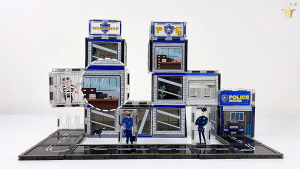 67pcs Magnetic Tiles Police Theme Building Blocks 7.5CMx7.5CM ABS Material Children Day Gift for Kid