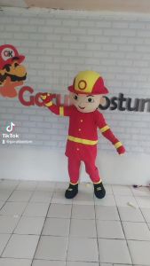 kostum maskot badut ipin pemadam kebakaran setelan costume lucu