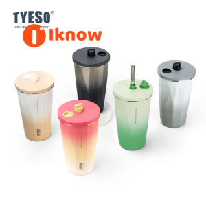 Tôi Biết tyeso Cốc cách nhiệt 304 kim cương thép không gỉ Gradient rơm cốc cà phê cách nhiệt dung tích lớn ly kem (600ml)