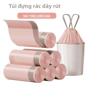 Túi Đựng Rác Có Dây Rút Dung Tích Lớn 50/100/200 CÁI Túi Đựng Rác Cầm Tay Dùng Một Lần Cho Nhà Bếp Phòng Tắm Lưu Trữ Chất Thải Gia Dụng