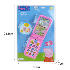 Peppa Pig Emulation Folding Mobile Phone Toys Kids Early Education Toddler Playing House Simulated Toy Cell Phones Child Gifts