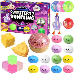 2026 Dumpling Squishy Advent Calendar 24pcs Soft Mystery Surprise Dumplings Anxiety Relief Bao Bun Slow Resilience Decompression