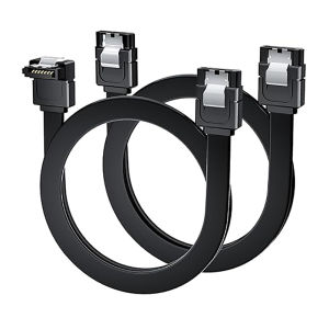 2PCS SATA Cable III SATA Cable III 6Gbps Straight HDD SDD Data Cable Compatible for SATA HDD SSD CD Driver CD Writer - Black