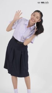 MS ตาชั่ง กระโปรงผ้าดีวาย6จีบ ความยาว 22/23/24/25 นิ้ว สีกรมเข้ม/สีดำ ผ้ามัน ชุดนักเรียน กระโปรงนักเรียนมัธยม - กระโปรงตาชั่ง