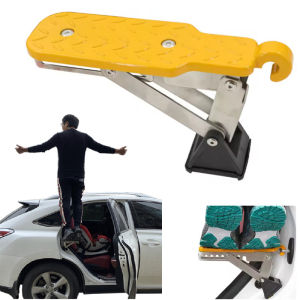 Car Door Step Foldable Universal Fit Door Hook Step StandPedal for Car Roof Access Roof Rack Foot Step Rooftop Doorstep Car SUV