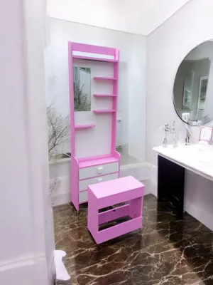 Meja nakas kosmetik 3 laci .. plus kursi