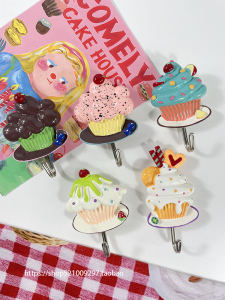 Creative Cake DIY Hook No Trace Strong Adhesive Bathroom Kitchen Wall Mounted Towel Sticky Hook Resin Material Universal Holder