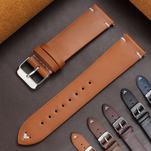 Vintage Watch Band Stitching Cowhide Strap for Seiko Smartwatch Wristband 18mm 20mm 22mm PU Leather Quick Release Bracelet