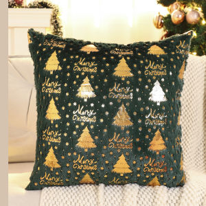 1 PC Christmas Tree โยนหมอนฤดูหนาว Plush Bronzing Christmas Snowflake ตกแต่งห้องนั่งเล่น