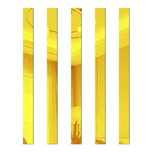 6 Miếng Dán Trang Trí Gương Acrylic Tự Dính 1m Dải 3D Trang Trí Cạnh Gạch Tường Trần Nhà Làm Nền Cho TV