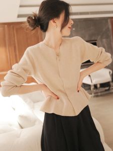Outlets Big Sale Counter Brand Figure Flattering Knit Cardigan Female Fall and Winter Classic Style Fashion All-Match Base Sweater