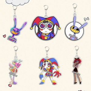 Bandai | For TADC Jax Pomni Ragatha Caine Gangle Zooble Acrylic KeyChain Anime Peripheral Custom Cartoons Backpack Pendant Festival Gift