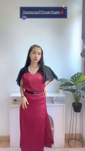 [Basica Moda] 0925 Gaun Dress Midi Wanita Alenka CNY Satin Import