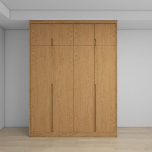 Nordic Pure Solid Wood Cherry White Wax Original Oak Full Height Japanese Style Bedroom Wardrobe Closet Whole House Furniture