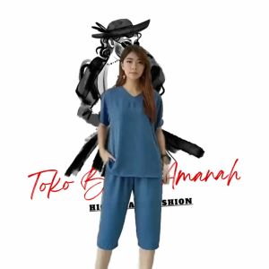 SETELAN WANITA POLOS - ONE SET ANDIN POLOS - Pakaian Wanita>Two-piece Set - BAJU TIDUR WANITA - COD