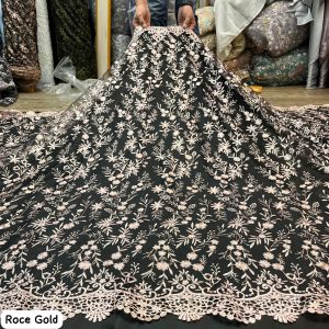 Kain tulle|bahan kebaya|tulle kombinasi dasar hitam|bahan kebaya baru!