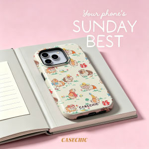 Potdemiel | Grocery Store Cat Illustration For 2 in 1 Flower Case For iPhone 17 16 15 14 13 Pro Max Luxury Phone Cover CaseChic