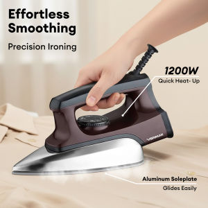 VERMAX Flat Dry Iron 1200W Fast Heat 3-Temp & Aluminium Soleplate Overheat Protection household Smooth