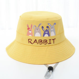 หมวกบักเก็ตเด็ก ลายกระต่าย ป้องกันแสงแดด สำหรับเด็กหญิง เด็กชาย ผ้าฝ้าย หมวกเด็ก สำหรับกิจกรรมกลางแจ้ง ชายหาด ท่องเที่ยว สำหรับเด็กอายุ 2-8 ปี