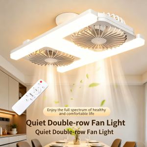 New led Double Fans Light Smart LED Ceiling Fans with Dimmable Light AC85-260V Modern led Fan Lamps 60W led Ceiling Fan Lighting