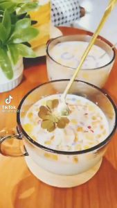 Combo 2 Ly thủy tinh có quai 450ml loại To Dày Cốc uống nước chịu nhiệt độ cao màu hổ phách Có hộp đựng làm quà tặng