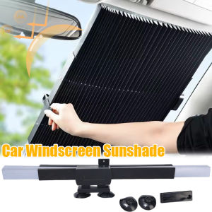 ม่านบังแดดที่บังแดดหน้ารถยนต์ชัตเตอร์ด้านหน้ากันแสงยูวีแบบยืดหดได้อุปกรณ์ตกแต่งภายในรถยนต์สำหรับฤดูร้อน