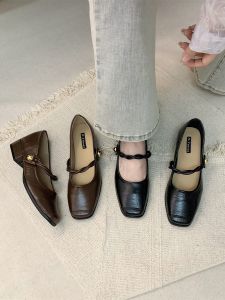 Black Mary Janes Single Strap Chunky Heel Commuter Versatile 2026 New Style Shoes