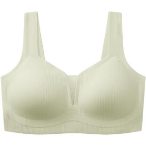 Aimo | Earsey Womens Gathered Small Chest Sports Anti-sagging Seamless Vest Style Bra Large Size Auxiliary Breast Collection Bra